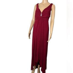 Sleeveless ball gown by Ever Pretty, in burgundy.